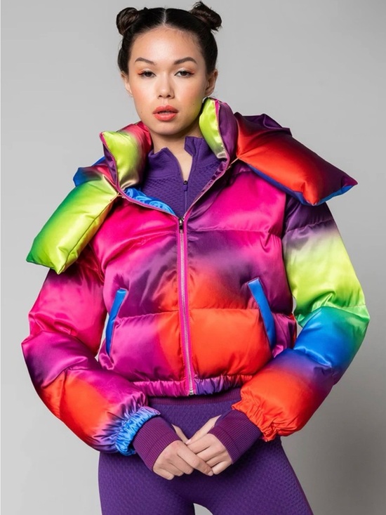 Azalea Wang Jackets & Blazers - AZALEA WANG Say Hello Ombre Hooded Puffer XL